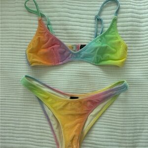 Triangl velvet Colorful Tie-Dye Bikini Set